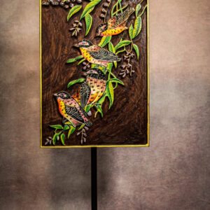 Four Sparrows Wooden Carving Decor